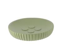 TENDANCE - Porte Savon polyresine Rond striee - Kaki