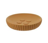 Tendance - Porte Savon polyresine Rond striee - Moutarde