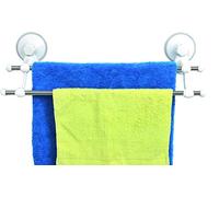 Tendance - Porte serviette 2 barres/ventouses blanc