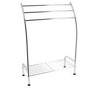 TENDANCE - Porte Serviettes 1 Etagère 3 Barres - Chrome - Salle de Bain - Petit Mobilier