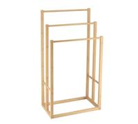 Tendance - Porte Serviettes Bambou 3 Barres - Bambou - Salle de Bain - Petit Mobilier