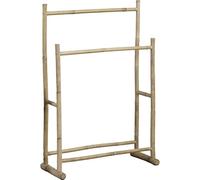 Porte serviettes canne de bambou 2 barres - Naturel clair - Tendance Naturel clair