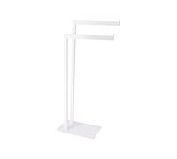 Porte-Serviettes 2 Barres en Métal Blanc Mat H 81 cm - TENDANCE