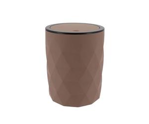Tendance - Poubelle ABS + Rubber 6l - Marron - Salle de Bain - Accessoire Salle de Bain à Poser