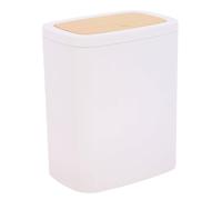 Tendance - Poubelle abs rubber + pvc facon bambou 5l - blanc