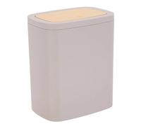 Tendance - Poubelle abs rubber + pvc facon bambou 5l - gris clair