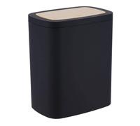 TENDANCE - Poubelle abs Rubber+ PVC facon Bambou 5l - Noir