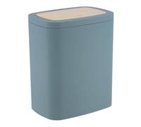 Tendance - Poubelle ABS Rubber + PVC Façon Bambou 5l - Vert Sauge - Salle de Bain - Accessoire Salle de Bain à Poser