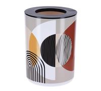 TENDANCE Poubelle de Salle de Bain 5L avec Couvercle Amovible déco Trendy Jaune et Terracotta