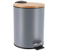 Tendance - Poubelle metal frein de chute 2,5l - gris bambou