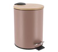 Tendance - Poubelle metal frein de chute 3l - capuccino bambou