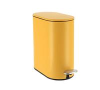 Tendance - Poubelle metal ovale 5l frein de chute pedale acier inox - ocre