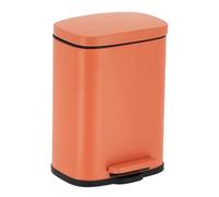 Tendance - Poubelle metal rectangulaire 5l frein de chute a pedale - terre de sienne