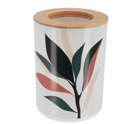 TENDANCE - Poubelle PP Imprimée avec Couvercle Bambou 5l - Bucolique - Salle de Bain - Poubelles et Brosses WC