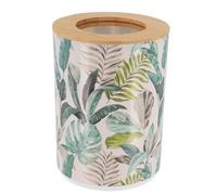 TENDANCE - Poubelle PP Imprimée avec Couvercle Bambou 5l - Jardin d'hiver- Salle de Bain - Poubelles et Brosses WC