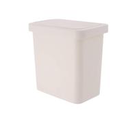 Tendance - Poubelle Rectangulaire avec Couvercle 8L - Blanc - Salle de Bain - Poubelles et Brosses WC