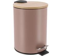 TENDANCE | Poubelle - TIMLESS - 2,5l - Cappuccino - Ergonomique - Soft-Close - Avec couvercle en bambou