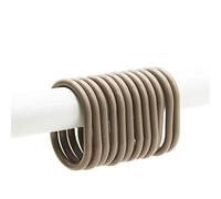 Tendance - PVC Anneaux de Rideaux, Taupe, Lot de 12
