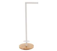 Tendance - Reserve et derouleur papier wc bambou metal - blanc