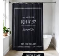 Tendance - Rideau de Douche Polyester 180x200 cm - Neo Retro Noir