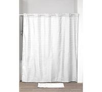 TENDANCE - Rideau de Douche Polyester avec Oeillets integres 180x200cm - Blanc