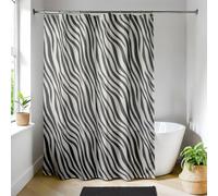 Tendance - Rideau de Douche Polyester Imprimé 180X200 Cm /12 Anneaux Blanc - Naomi - Salle de Bain - Rideaux