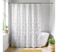 Tendance - Rideau de Douche Polyester Imprimé 180x200 cm + 12 Anneaux PP Blanc - Chayton - Salle de Bain - Rideaux