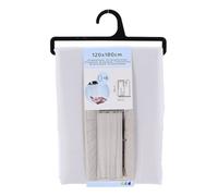Tendance - Rideau Polyester Spécial Douche 120x180 cm + 8 Anneaux PP - Blanc - Salle de Bain - Rideaux