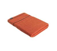 TENDANCE Drap de Bain 100% Coton Bicolore Terracotta et Noir 70 x 130 cm