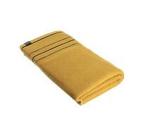 TENDANCE Drap de Bain 100% Coton Bicolore Jaune Ocre et Noir 90 x 150 cm