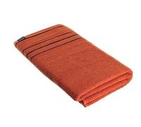TENDANCE Drap de Bain 100% Coton Bicolore Terracotta et Noir 90 x 150 cm