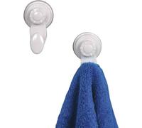 TENDANCE - Set de 2 Crochets PP sur Ventouses - Blanc - Salle de Bain - Accessoire Utilitaire