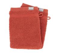 TENDANCE - Set de 2 Gants de Toilette 15x21 cm 100% Coton - Terracotta