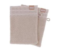 Tendance - Set de 2 gants de toilette 15x21cm 100% coton - beige