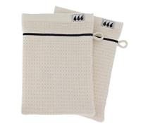 Tendance - Set de 2 gants de toilette 15x21cm 100% coton nid d abeille - beige