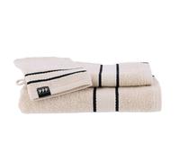 Tendance - Set de 3 pieces 100% coton 1 gant 1 serviette 50x90 cm 1 serviette 70x130 cm - ivoire