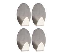 Tendance - Set de 4 Crochets Acier Inoxydable 3m Oval - Chrome - Salle de Bain - Accessoire Utilitaire