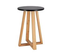 Tendance - Tabouret pieds bambou et plateau mdf noir - noir bambou