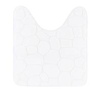 Tendance - Tapis Contour WC Mémoire de Forme Microfibre Galet 45x50 cm - Blanc - Salle de Bain - Tapis