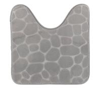 Tendance - Tapis Contour WC Mémoire de Forme Microfibre Galet 45x50 cm - Gris Clair - Salle de Bain - Tapis