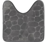 TENDANCE Tapis Contour WC Gris foncé en Microfibre à mémoire de Forme 45 x 50 cm