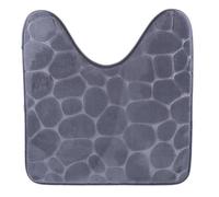 TENDANCE Tapis Contour WC Gris foncé en Microfibre à mémoire de Forme 45 x 50 cm
