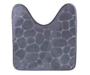 Tendance - Tapis Contour WC Mémoire de Forme Microfibre Galet 45x50 cm - Gris Foncé - Salle de Bain - Tapis