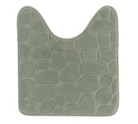 Tendance - Tapis Contour WC Mémoire de Forme Microfibre Galet 45x50 cm - Kaki - Salle de Bain - Tapis