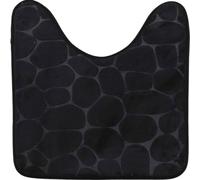 TENDANCE Tapis Contour WC Noir en Microfibre à mémoire de Forme 45 x 50 cm