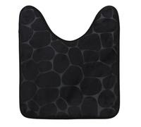 TENDANCE Tapis Contour WC Noir en Microfibre à mémoire de Forme 45 x 50 cm