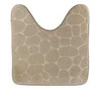 Tendance - Tapis contour wc memoire de forme microfibre galet 45x50 cm - taupe