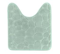Tendance - Tapis Contour WC Mémoire de Forme Microfibre Galet 45x50 cm - Vert Eucalyptus - Salle de Bain - Tapis
