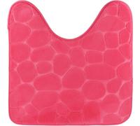 Tendance - Tapis contour wc memoire de forme microfibre galet 50x50 cm - fuschia