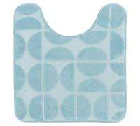 Tendance - Tapis contour wc memoire de forme microfibre roy 45x50 cm - bleu clair